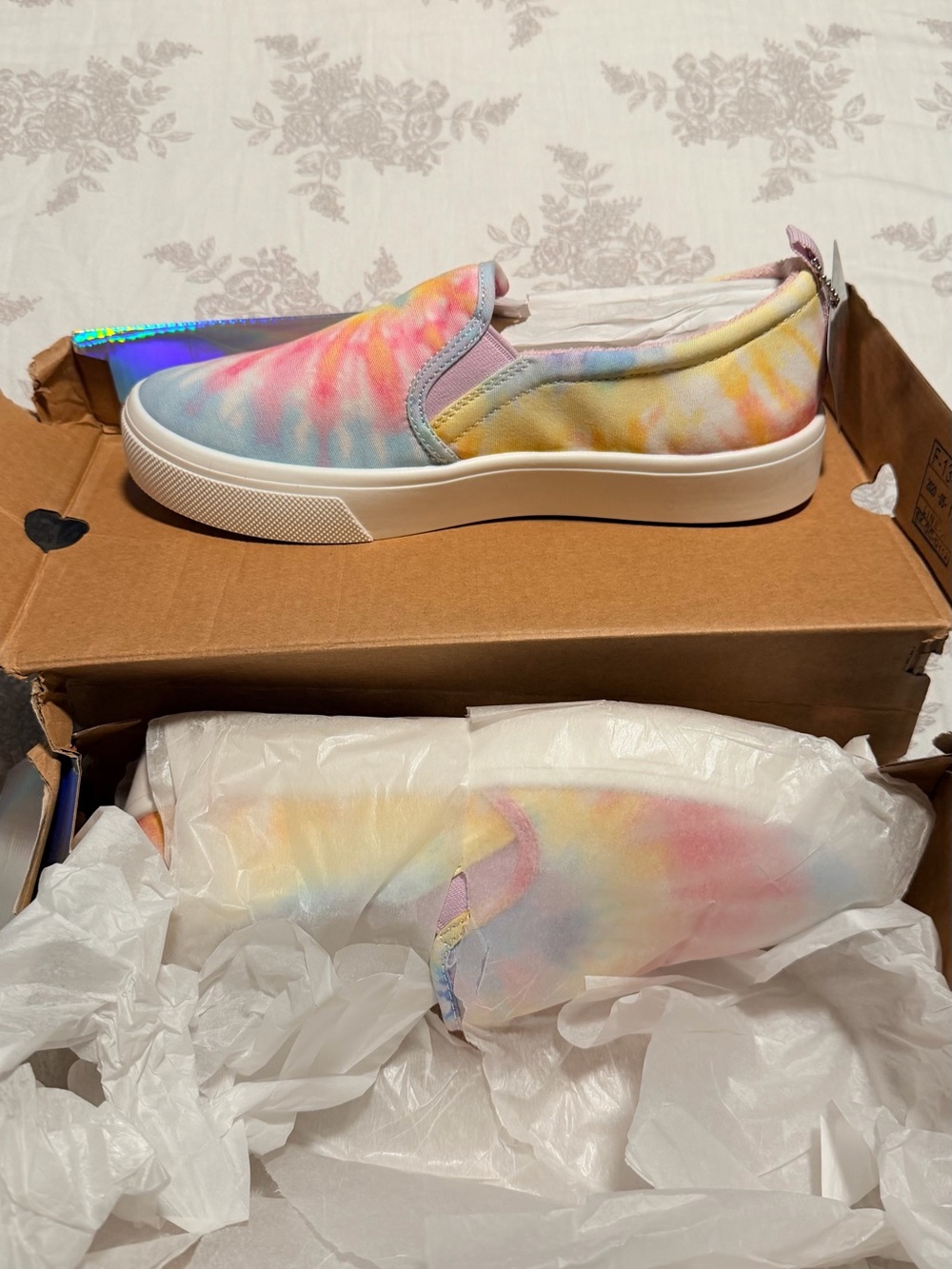 Sketchers Slip-On Sneakers - Pastel Tie-Dye